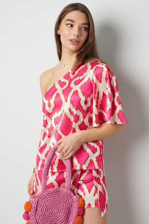One-shoulder top tropical bliss - fuchsia h5 Picture9
